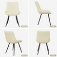 thumbnail image 6 of Fijinhom Dining Chairs Set of 2, Faux Leather Upholstered Dining Room Chairs with Thick Cushion and Metal Legs, Armless Chic Side Chairs for Dining Room Living Room, 6 of 6