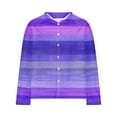 thumbnail image 5 of USNSM Men's Vintage Striped Printed Shirt Tops Casual Button Down Shirt Long Sleeve Lapel Shirt Dress Shirts Purple M, 5 of 5