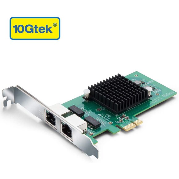 10Gtek Intel 82576 Chip 1.25G Gigabit Ethernet Converged Network Adapter(NIC), Dual RJ45 Copper Ports, PCI Express 2.0
