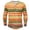 Orange-green, variant on gbyLJF Men's Striped Printed Shirt Personality Fashion Multi-color Long Sleeve Blouse Lightweight Slim Fit Half-button Round Neck Top