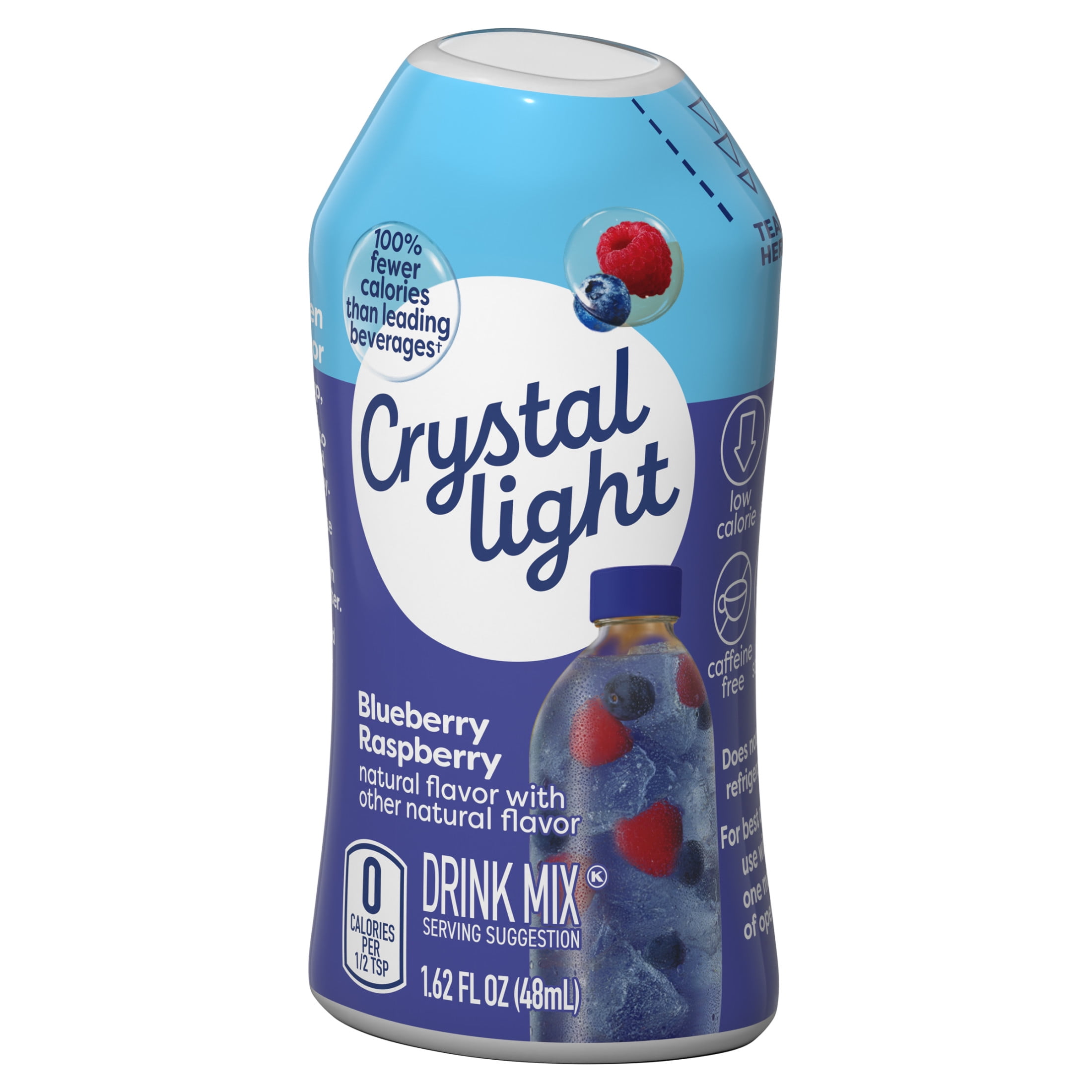 Crystal Light Liquid Blueberry Raspberry Naturally Flavored Drink Mix, 1.62 fl oz Bottle