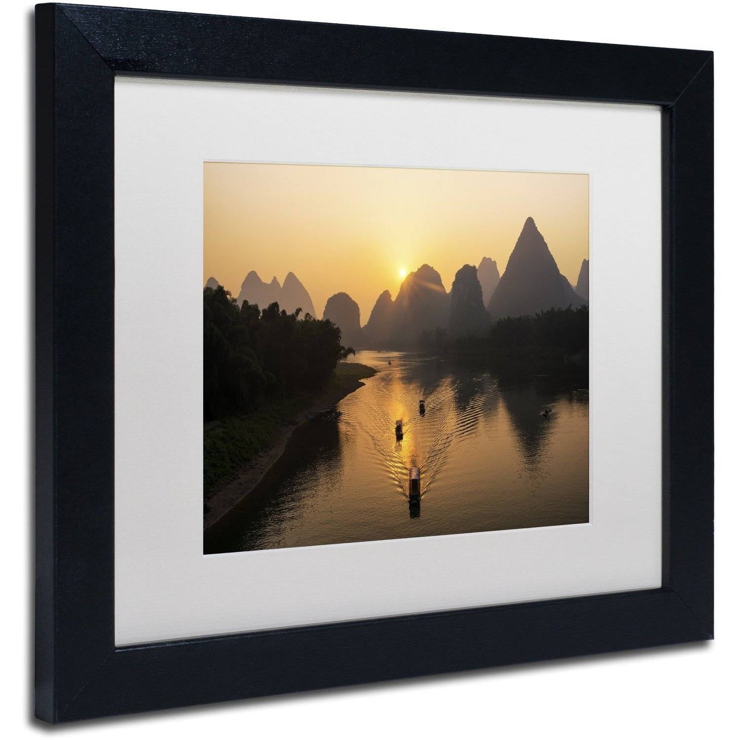 Trademark Fine Art "Golden River" Canvas Art by Philippe Hugonnard, White Matte, Black Frame