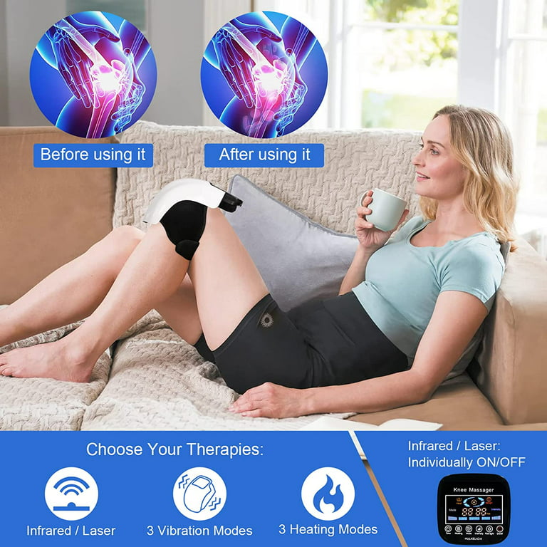 Knee Massager, Cordless Massager with Heat and Vibration Compression LED  Screen, Infrared Kneading Vibration Rechargeable Electronic Massage for  Joint