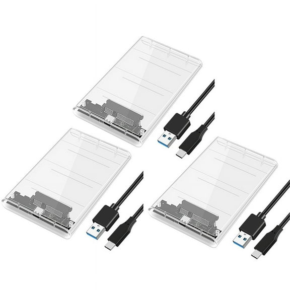 3X USB3.0/Type-C HDD Enclosure of 2.5 Inch Hard Disk Case SSD SATA3 to USB 3.0 Transparent HDD Box USB C HDD Case 5Gbps