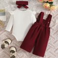 thumbnail image 6 of Cdudpw Newborn Infant Baby Girls Clothes Long Sleeve Ruffle Romper Longs Floral Outfit Toddler Girls Clothes Set(Z156-Wine), 6 of 7