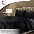 thumbnail image 4 of Tribeca Living FLORENCEQUIKIBL Florence Velvet Oversized Solid Quilt Set, King, Black, 4 of 6