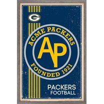 NFL Green Bay Packers - Retro Logo 14 Wall Poster, 14.725" x 22.375", Framed