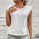 thumbnail image 4 of Camiseta sin mangas de cuello redondo con lentejuelas de color liso para mujer: prenda brillante para fiestas, corte holgado, 4 of 8