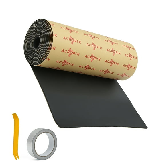 Unique Bargains 1 Set 157mil 4mm 18sqft 15.7"x165.3" Foam Heat Damping Pad with Foil Tape and Installation Tool