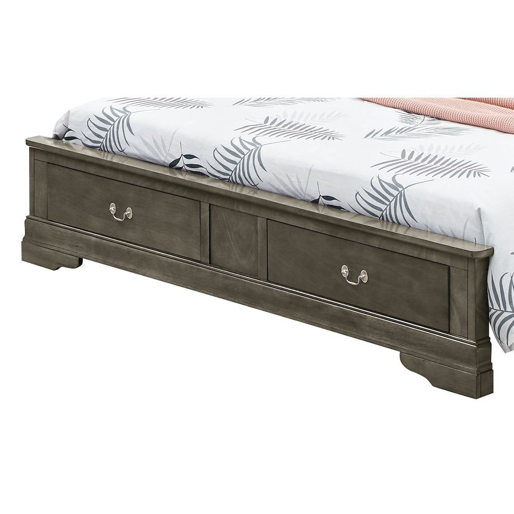 Glory Furniture Louis Phillipe G3105D-QSB2 Queen Storage Bed , Gray
