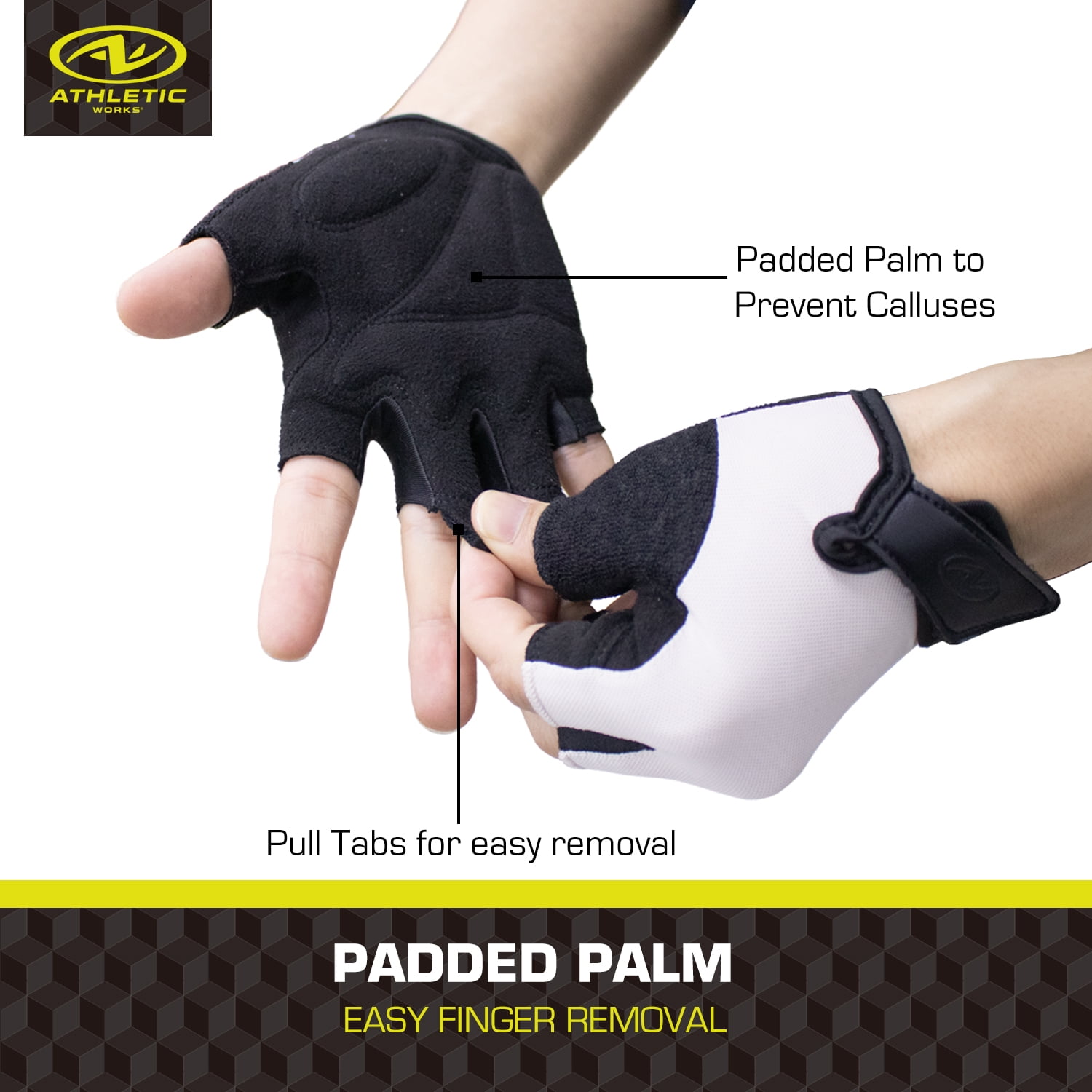 Athletic Works Women's Fitness Gloves with Breathable Mesh and Padded Palm