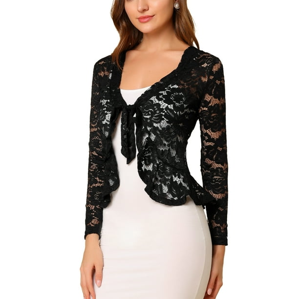 black tiered lace dress Black Lace Trim Tiered Ruffle Mini Dress main image 1