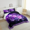 thumbnail image 4 of Erosebridal Butterfly Queen Comforter Set Women,Purple Galaxy Butterflies Bedding Sets Rose Flower Botanical Down Comforter,Boho Hippie Animal Bed Duvet Set 2 Pillow Cases Mothers Day Gifts, 4 of 5