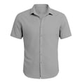 thumbnail image 3 of DGMIOCS Chemise pour Homme Coupe Classique Coupe Régulière Résistante aux Plis Chemise Décontractée Gris Pâle TG, 3 of 4