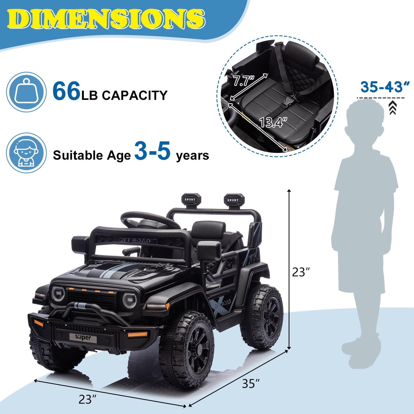 Ktaxon 12V Electric Wiggle Car for Kids, Electric Ride On Car for Aged 3+, 2 Speeds, Flashing Wheels, Bluetooth, LED Lights- Blue