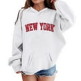 thumbnail image 5 of Hoodies for Boys Kids City Name Letter Print White Hoodies Long Sleeve Lightweight Pullover Tops Loose Sweatshirt Winter Clothes 5-6 Years Girl Clothes, 5 of 5