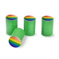 thumbnail image 1 of Rainbow Pride Gay Lesbian Contemporary Tire Rim Wheel Aluminum Valve Stem Caps - Green, 1 of 8