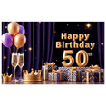 thumbnail image 6 of Sparkling Design Happy 50th Birthday Luxurious Theme Party Banner for Milestone Event Adult Celebration Indoor Decoration, 6 of 8