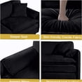 thumbnail image 6 of JERFIT Modern Chenille Loveseat Sofa 2-Seater, Oversized Cloud Couch with Deep Seat for Living Room, Bedroom, Office, Apartment, Black, 6 of 10