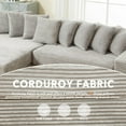 thumbnail image 3 of Tabaray 111'' Modern Sectional Sofa, L-Shaped Corduroy Couch with Left Chaise Daybed, Extra-Wide Oversized Lounge, 8 Pillows, Corner Sofa Set for Living Room, Apartment, Office, Hotel, Bedroom, Grey, 3 of 17