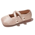 thumbnail image 4 of Kids Ankle Strap Girls School Shoes Comfortable Walking Flats Crisscross Straps Pearl Decor Cushioned Sole Flexible Everyday Wear, 4 of 6