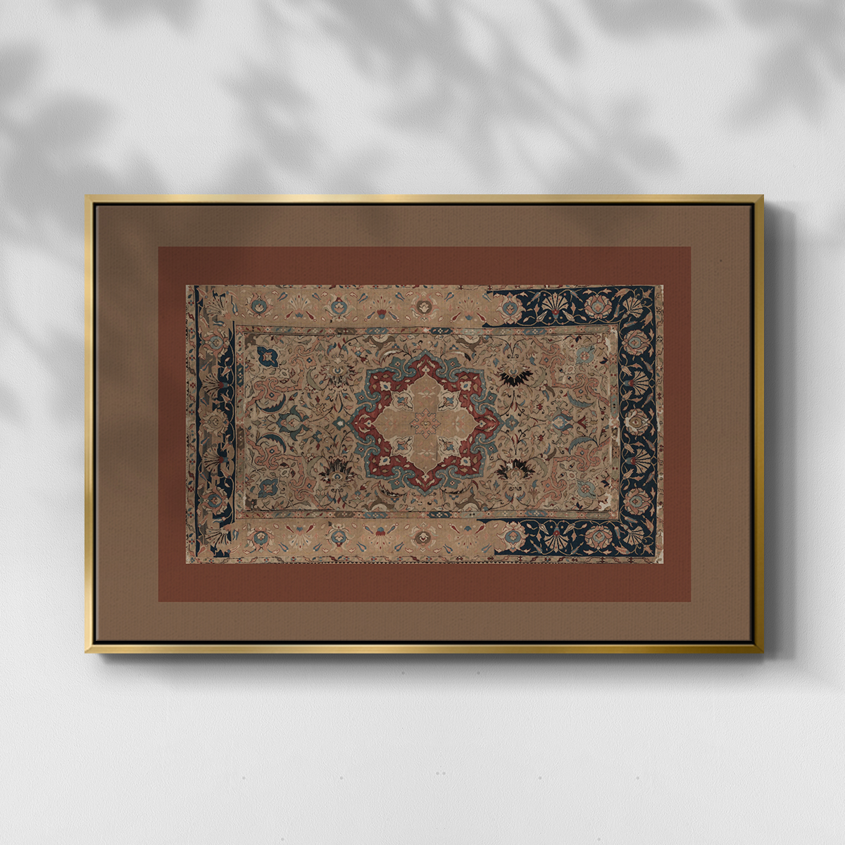 Vintage Abstract Print-XII Framed in Gold Wood Gallery Wrapped Canvas 25 in. x 37 in.