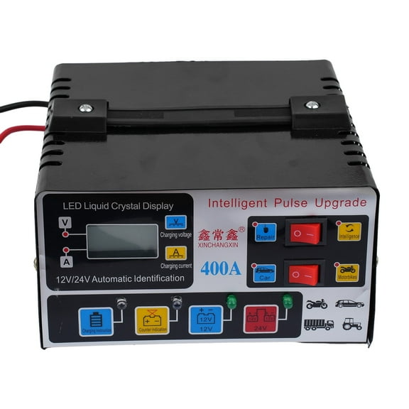1X Car Battery Charger Fully Automatic High Frequency Intelligent Pulse Repair Electronic Component Metal Battery Charging Units Us Plug Fangkenuo