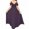 thumbnail image 2 of V Neck Junior Bridesmaid Dresses Long Off-Shoulder Chiffon Flower Girl Dress for Teen Girls Party Pageant Gowns-Plum-14Y, 2 of 9