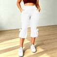 thumbnail image 5 of Noric Women's Plus Size High Waist Capri Leggings with Pockets Bow Tie High Rise Stretchy Casual Workout Cropped Yoga Pants, 5 of 8