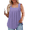 Purple, variant on VOGRACE Plus Size Tee Shirts for Women Summer Floral Pleated Loose Fit Tank Tops Black 3XL