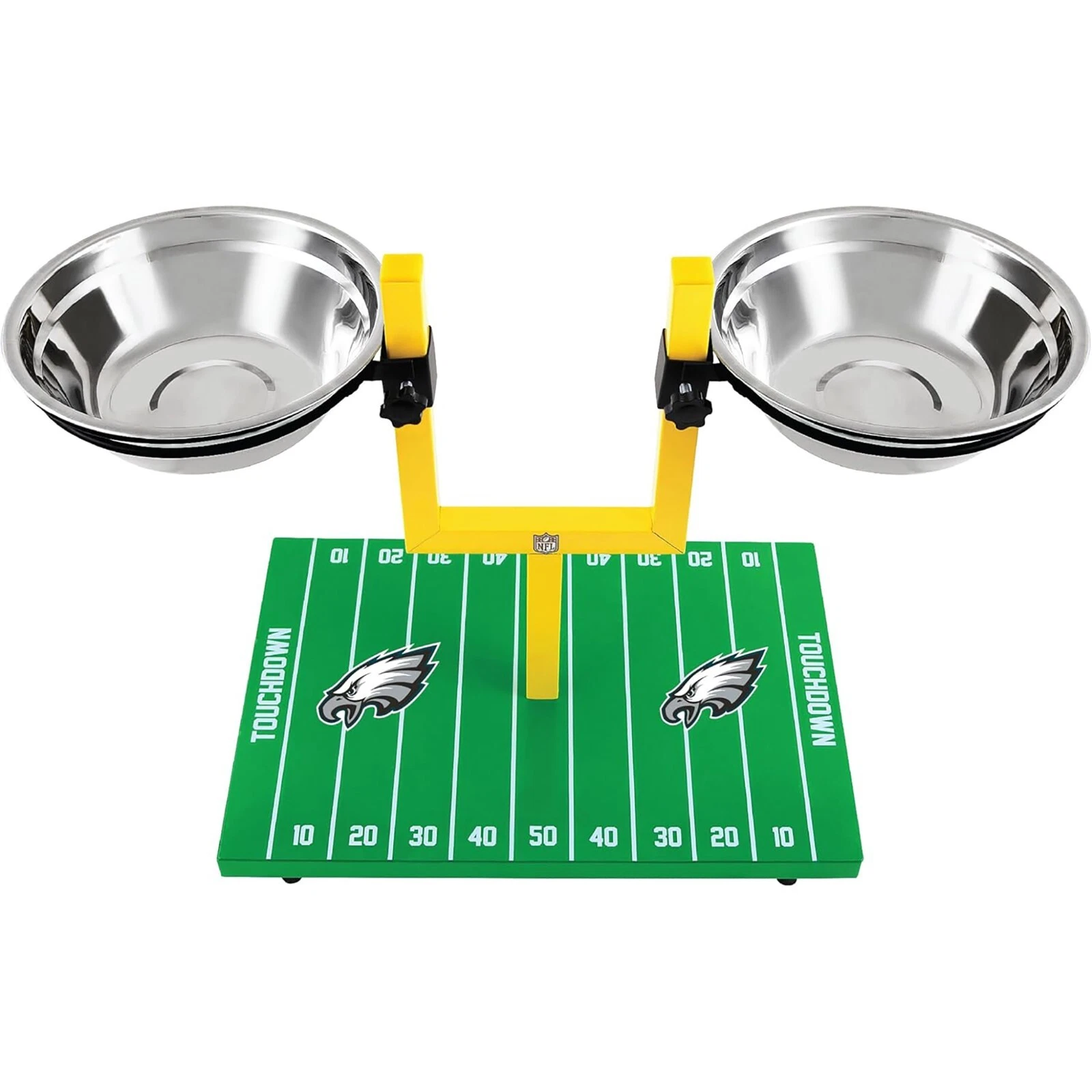 Pets First NFL Goalpost Elevated Dog Feeder Stainless Steel & Adjustable