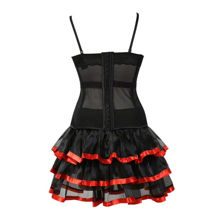 Clothing Womens Corset Dresses Bustier Skirt Tutu Gothic Lace Set Strapless  for Elegant - Walmart.com