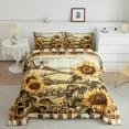 thumbnail image 2 of Manfei Yellow Sunflower Flower Bedding Comforter Set,Rustic Farmhouse Cabin Twin Comforter Sets,Country Floral Bedding Set For Kids,Ultra Soft Home Decor Reversible,2 Pieces, 2 of 8