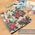 thumbnail image 4 of FORMRS 3 Ring Photo Album 4"x6" Self Adhesive Large Capacity PU Leather Cover, Red Christmas Poinsettia, 4 of 8