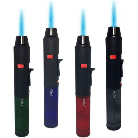 Eagle Torch Refillable Lockable Adjustable Flame Assorted Butane Torches (4 Count)