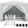 thumbnail image 2 of Pop Up Canopy Tent 10x10, Outdoor Gazebo with 4 Removable Sidewalls, Portable Instant Canopy with 4 Sand Bags for Party, Camping, Market, Tailgate, White, 2 of 11