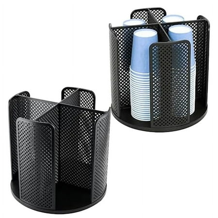 

Rotatable Cup and Lid Organizer with 4 Compartments Coffee Cup Dispenser Paper Cup Storage Holder for Countertop
