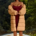thumbnail image 4 of WREESH Women Plus Size Short Faux Coat Warm Furry FauxLong Jacket Long Sleeve Outerwear, 4 of 7