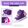 thumbnail image 2 of FUNCOO PLUS Toddler Kids Sneakers Girls High Top Canvas Shoes, Purple, Size 12, 2 of 6