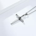 thumbnail image 3 of PAMTIER Unisex Stainless Steel Retro Punk Wire Wrapped Nails Cross Charm Pendant Amulet Crucifix Necklace Christian Jewelry Silver Free Chain, 3 of 6