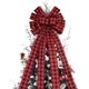 thumbnail image 1 of Checkered Christmas Tree Topper, (Red and Black) 57 x 13 inches Large Topper Bow, Red and Black Checkered Buffalo Decorative Bows for Christmas Decora, 1 of 4
