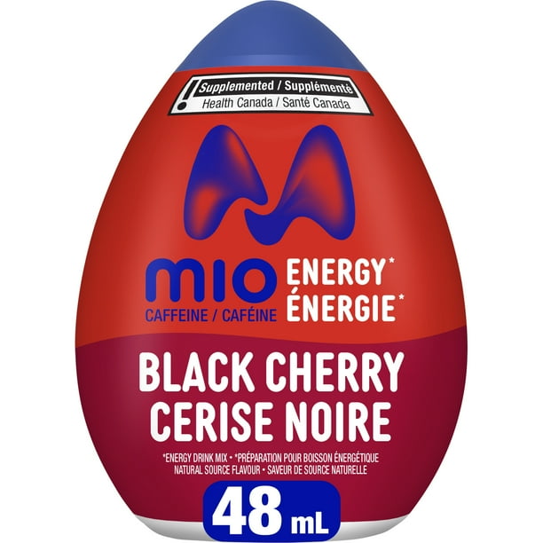 Energy Mélange Pour Boisson Liquide Avec Rehausseur D'Eau À La Cerise Noire, Bouteille Mio Liquid FLAVOR Black Cherry