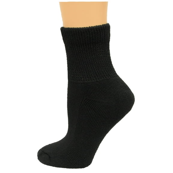 Carolina Ultimate Non-Binding Quarter Socks 2 Pair, Black, Women's 6-9