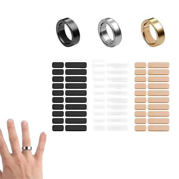 Invisible Ring Size Adjuster, Silicone Invisible Ring Size Adjuster, Jewelry Adjusters for Wide Rings(Black White Skin,60 pieces totally)