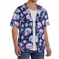 thumbnail image 3 of Disketp Men's Hawaiian Skull crystal flower Print Shirts Button Down Holiday Beach Shirts-Medium, 3 of 5