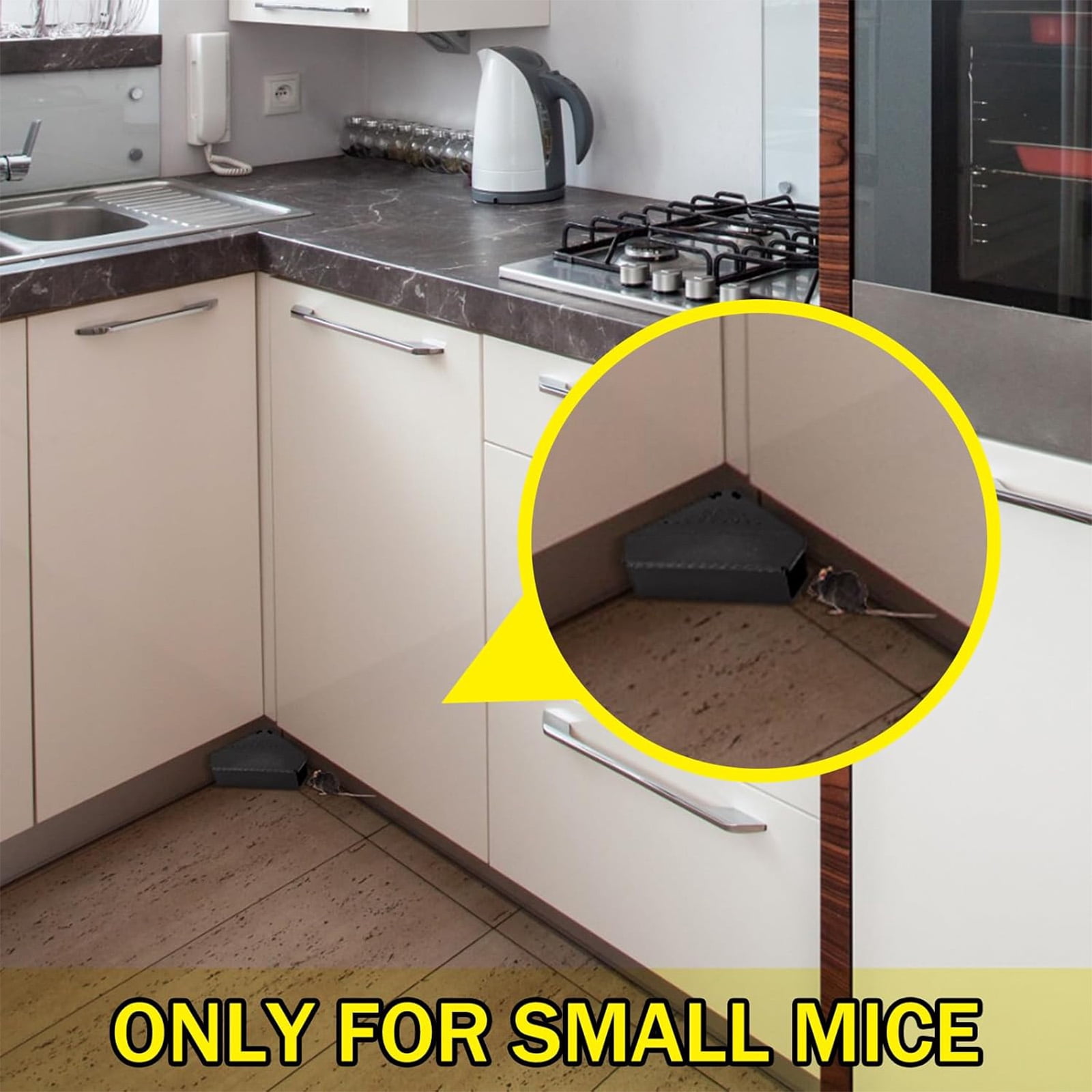 HYEASTR 12 Pack Mouse Bait Station with Keys - Outdoor Refillable Mouse Bait Station Reusable Mice Small Rats Bait Station Box for Indoor Outdoor Kitchen Garage, Safe for Kids and Pets
