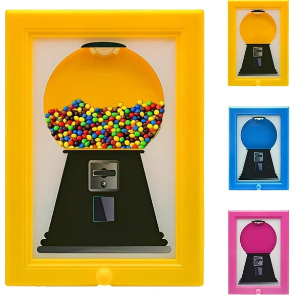 Candy Dispenser Picture Frame, Hanging Photo Frame Candy Machine Dispenser the handy gumball machine jar picture wall mounted Handy Fast Distribution Candies, Nuts, Dog & Cat Treats
