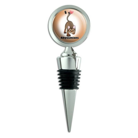 I Heart Love Abyssinians Cat Pet Wine Bottle Stopper