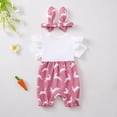 thumbnail image 6 of Easter Baby Outfit Short Sleeve Cute Print Bodysuit and Headband Set Girls Summer Clothes Outfits for 3-6 Months Girl, 6 of 9