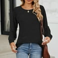 thumbnail image 4 of idosla Women Long Sleeve Shirts Fall Top Casual Pleated Blouse for Women Fashion (Black, M), 4 of 7